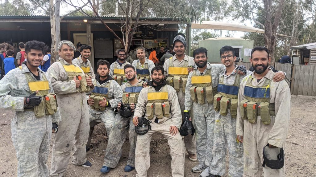 RMIT CC Players at PaintBall